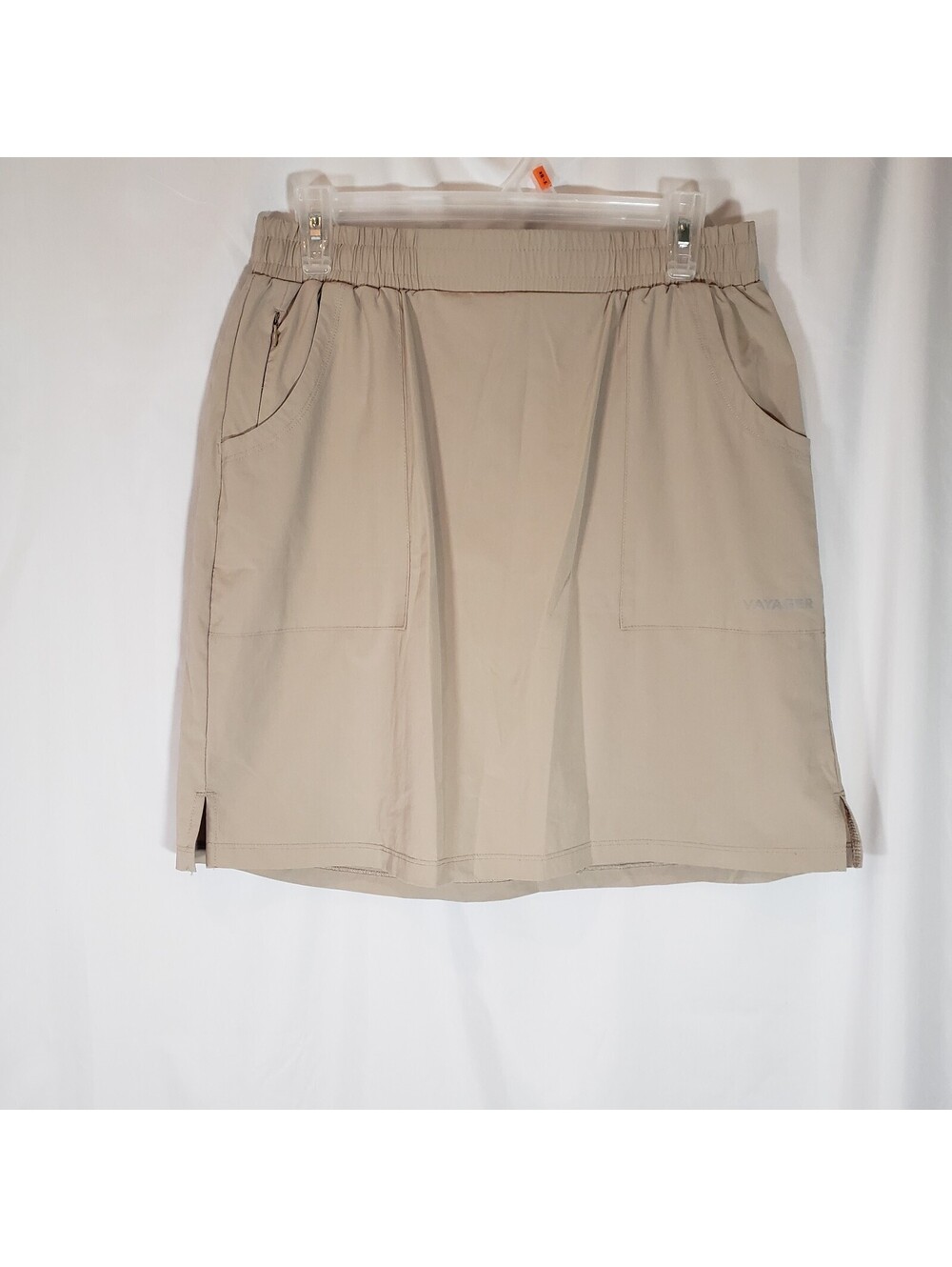Voyager Womens Beige Khaki Skort Built In Shorts Pockets Stretch 30 Waist